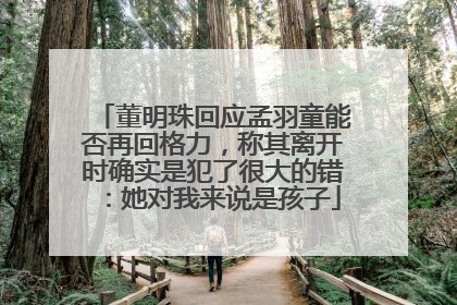 董明珠回应孟羽童能否再回格力，称其离开时确实是犯了很大的错：她对我来说是孩子