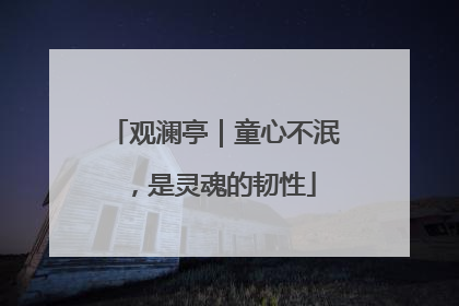 观澜亭｜童心不泯，是灵魂的韧性