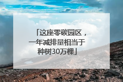 这座零碳园区，一年减排量相当于种树30万棵