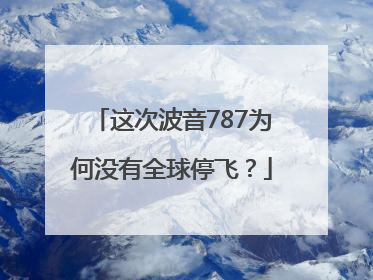 这次波音787为何没有全球停飞？