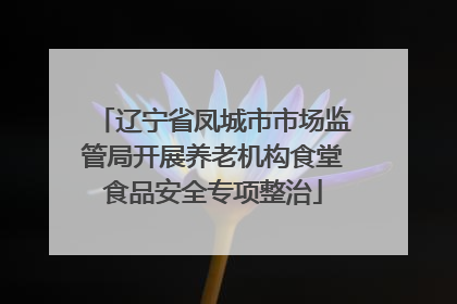 辽宁省凤城市市场监管局开展养老机构食堂食品安全专项整治