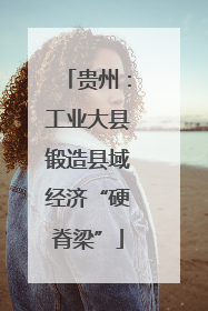 贵州：工业大县锻造县域经济“硬脊梁”