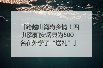 跨越山海寄乡情！四川资阳安岳县为500名在外学子“送礼”