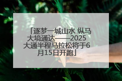 逐梦一城山水 纵马大境通达——2025大通半程马拉松将于6月15日开跑
