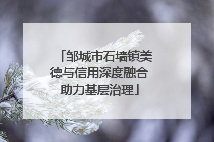 邹城市石墙镇美德与信用深度融合助力基层治理