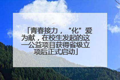 青春接力，“化”爱为献，在校生发起的这一公益项目获得省级立项后正式启动