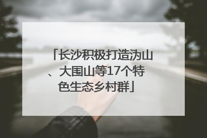 长沙积极打造沩山、大围山等17个特色生态乡村群