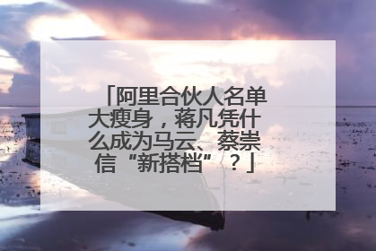 阿里合伙人名单大瘦身，蒋凡凭什么成为马云、蔡崇信“新搭档”？