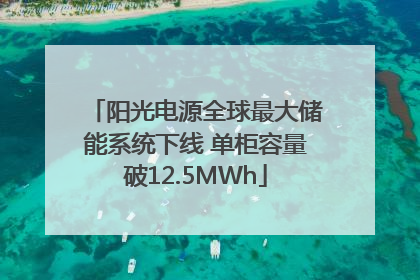 阳光电源全球最大储能系统下线 单柜容量破12.5MWh