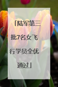 陆军第三批7名女飞行学员全优通过