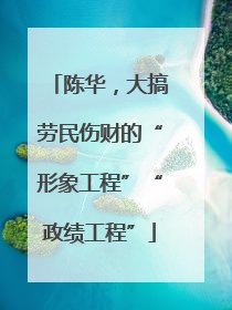 陈华，大搞劳民伤财的“形象工程”“政绩工程”