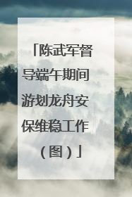 陈武军督导端午期间游划龙舟安保维稳工作（图）