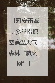雅安雨城：多举措织密高温天气森林“防火网”