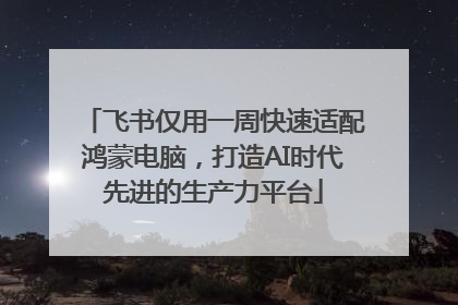 飞书仅用一周快速适配鸿蒙电脑，打造AI时代先进的生产力平台