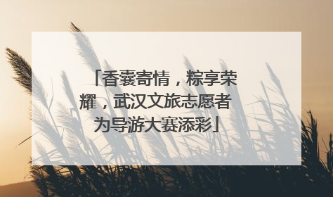 香囊寄情，粽享荣耀，武汉文旅志愿者为导游大赛添彩