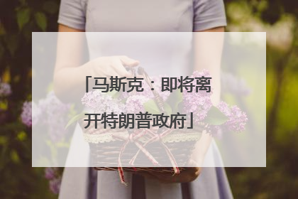 马斯克：即将离开特朗普政府