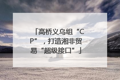 高桥义乌组“CP”，打造湘非贸易“超级接口”