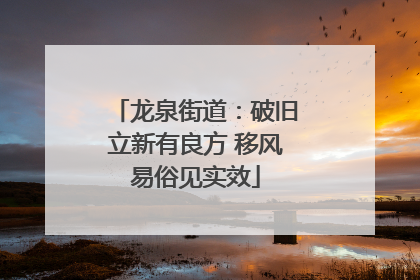 龙泉街道：破旧立新有良方 移风易俗见实效