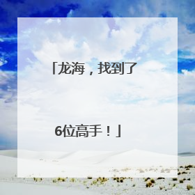 龙海，找到了6位高手！