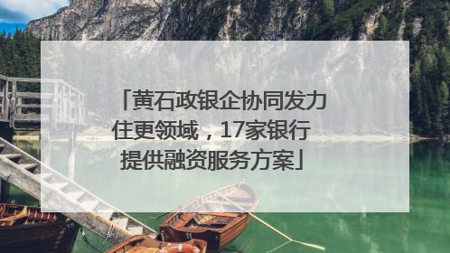 黄石政银企协同发力住更领域，17家银行提供融资服务方案