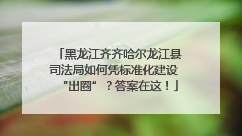 黑龙江齐齐哈尔龙江县司法局如何凭标准化建设“出圈”？答案在这！