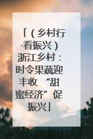 （乡村行·看振兴）浙江乡村：时令果蔬迎丰收 “甜蜜经济”促振兴