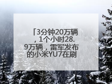 3分钟20万辆，1个小时28.9万辆，雷军发布的小米YU7在刷新汽车界记录？