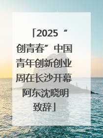 2025“创青春”中国青年创新创业周在长沙开幕 阿东沈晓明致辞