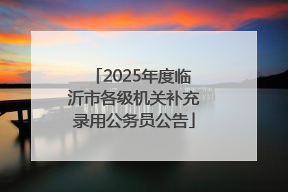 2025年度临沂市各级机关补充录用公务员公告