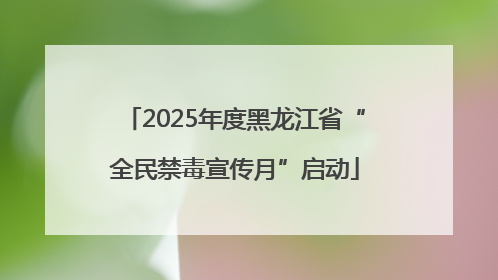 2025年度黑龙江省“全民禁毒宣传月”启动