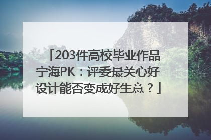 203件高校毕业作品宁海PK：评委最关心好设计能否变成好生意？