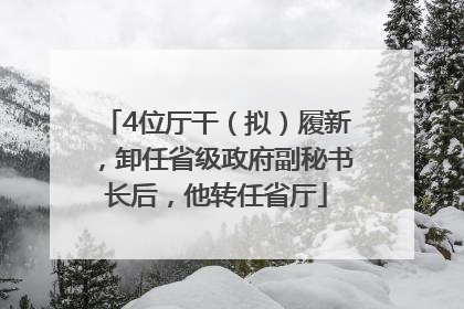 4位厅干（拟）履新，卸任省级政府副秘书长后，他转任省厅