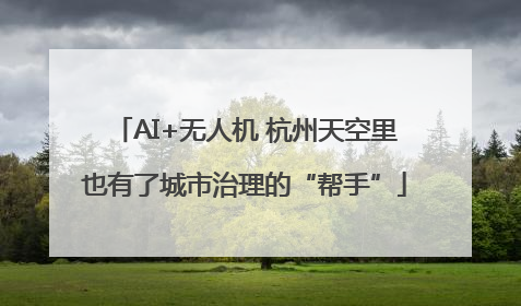 AI+无人机 杭州天空里也有了城市治理的“帮手”