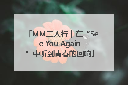 MM三人行｜在“See You Again”中听到青春的回响